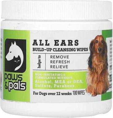 Paws & Pals, Alle Ohren, Aufbau-Reinigungstücher, für Hunde, 100 Tücher