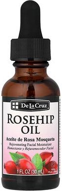 De La Cruz, 100% Pure Rosehip Oil, 100% reines Hagebuttenöl, verjüngende Feuchtigkeitspflege für das Gesicht, 30 ml (1 f...