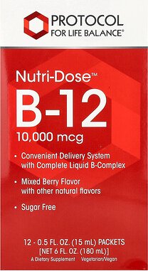 Thumbnail - Protocol for Life Balance, Nutri-Dose™ B-12, gemischte Beeren, 12 Päckchen, je 15 ml (0,5 fl. oz.).