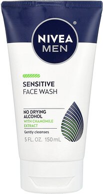 Nivea, Men, Sensitive Face Wash, Gesichtsreiniger für empfindliche Haut, 150 ml (5 fl. oz.)