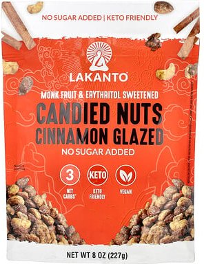 Lakanto, Candied Nuts, Kandierte Nüsse, mit Zimt glasiert, 227 g (8 oz.)