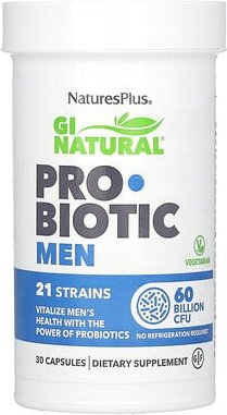 NaturesPlus, GI Natural, Probiotic Men, 60 Milliarden KBE, 30 Kapseln