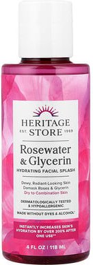 Heritage Store, Hydrating Facial Splash, feuchtigkeitsspendendes Gesichtswasser für trockene bis Mischhaut, Rosenwasser ...