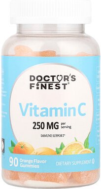 Doctor's Finest, Vitamin C Gummies, Fruchtgummis mit Vitamin C, Orange, 90 Fruchtgummis (125 mg pro Fruchtgummi)