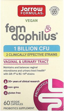 Jarrow Formulas, Vegan Fem Dophilus, vegane Probiotika für Frauen, 1 Milliarde KBE, 60 pflanzliche Kapseln