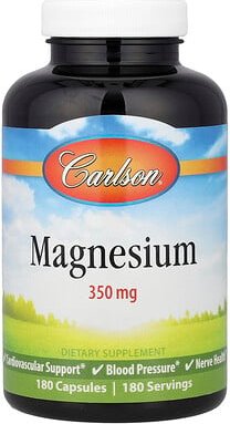 Carlson, Magnesium, 350 g, 180 Kapseln