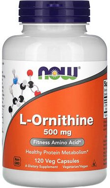 NOW Foods, L-Ornithine, L-Ornithin, 500 mg, 120 pflanzliche Kapseln