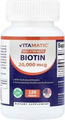 Vitamatic, Biotin, maximale Stärke, 20.000 mcg, 120 Tabletten