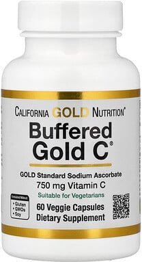 California Gold Nutrition, Buffered Gold C®, GOLD-Standard-Natriumascorbat (Vitamin C), 60 pflanzliche Kapseln