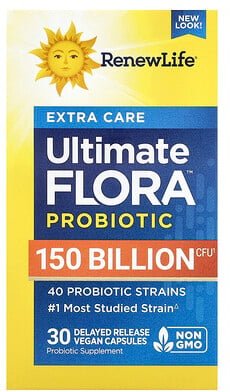 Renew Life, Extra Care, Ultimate Flora™ Probiotic, Probiotikum mit verzögerter Freisetzung, vegan