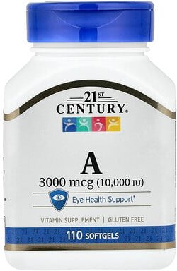 21st Century, Vitamin A, 3,000 mcg (10.000 IU), 110 Weichkapseln