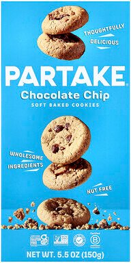 Partake, Soft Baked Cookies, weiche gebackene Kekse mit Schokoladenstückchen, 150 g (5,5 oz.)