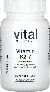 Vital Nutrients, Vitamin K2-7, Vitamin K2-7, 60 vegane Kapseln (180 mcg pro Kapsel)