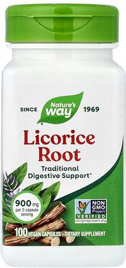 Thumbnail - Nature's Way, Licorice Root, Süßholzwurzel, 100 vegane Kapseln (450 mg pro Kapsel)
