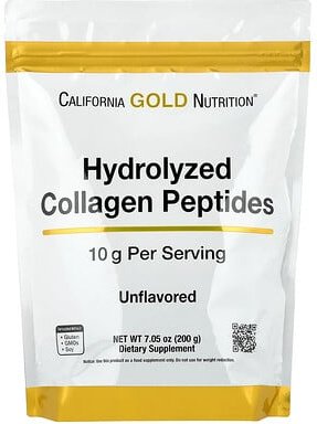 California Gold Nutrition, Hydrolyzed Collagen Peptides, hydrolysierte Kollagenpeptide, Typ I und III, geschmacksneutral...
