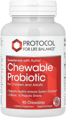 Protocol for Life Balance, Kaubares Probiotikum, für Kinder und Erwachsene, 90 Kautabletten