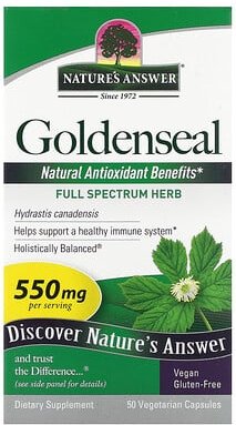 Nature's Answer, Gelbwurzel, 550 mg, 50 vegetarische Kapseln