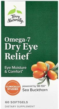 Terry Naturally, Omega-7 Dry Eye Relief, Linderung von Omega-7 bei trockenen Augen, 60 Weichkapseln
