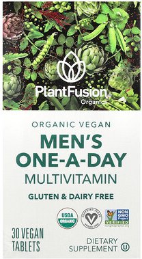 PlantFusion, Men's One-A-Day Multivitamin, einmaliges Multivitamin für Männer, 30 vegane Tabletten