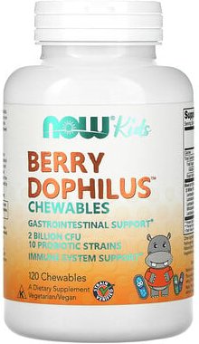NOW Foods, Berry Dophilus, Kinder, 2 Milliarden KBE, 120 Kautabletten