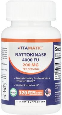 Thumbnail - Vitamatic, Nattokinase, 120 DRcaps® Hypromellose-Kapseln (100 mg pro Kapsel)