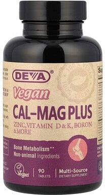Deva, Veganes Premium-Cal-Mag Plus, 90 Tabletten