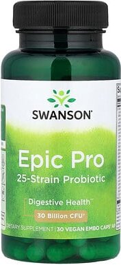 Swanson, Epic Pro 25-Strain Probiotic, Probiotikum mit 25 Stämmen, 30 Milliarden KBE, 30 vegane Embo Caps® AP