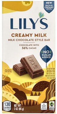 Lily's Sweets, Tafel Milchschokolade, 40 % Kakao, Cremige Milch, 3 oz (85 g)