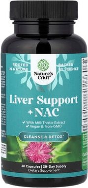 Nature's Craft, Liver Support + NAC with Milk Thistle, Unterstützung der Leber + NAC mit Mariendistel, 60 Kapseln