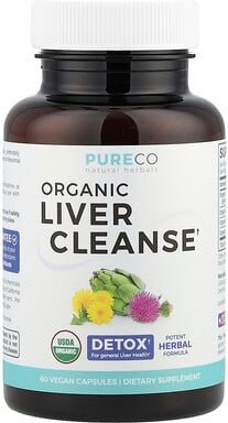 Pure Co., Organic Liver Cleanse, Bio-Leberreinigung, 60 vegane Kapseln