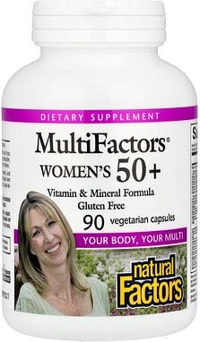 Natural Factors, MultiFactors® Women's 50+, Multifaktoren für Frauen ab 50, 90 pflanzliche Kapseln