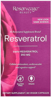 Reserveage Beauty, Resveratrol, Trans-Resveratrol, 60 vegetarische Kapseln