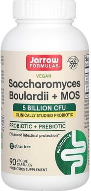 Jarrow Formulas, Veganes Ergänzungsmittel mit Saccharomyces boulardii + MOS, 5 Milliarden KBE, 90 pflanzliche Kapseln