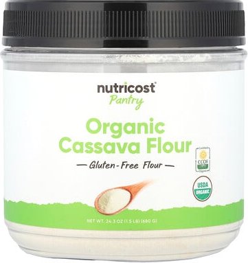 Thumbnail - Nutricost, Pantry, Organic Cassava Flour, Bio-Maniokmehl, 680 g (24,3 oz.)