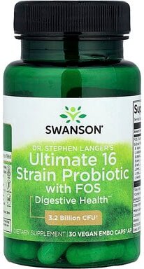 Swanson, Dr. Stephen Langer's Ultimate 16 Stämme Probiotikum mit FOS, 30 vegane EMBO Caps® AP