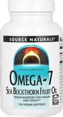 Thumbnail - Source Naturals, Omega-7, Sea Buckthorn Fruit Oil, Sanddorn-Fruchtöl, 500 mg, 120 vegane Weichkapseln