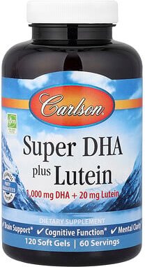 Thumbnail - Carlson, Super DHA Plus Lutein, DHA und Lutein, 120 Weichkapseln