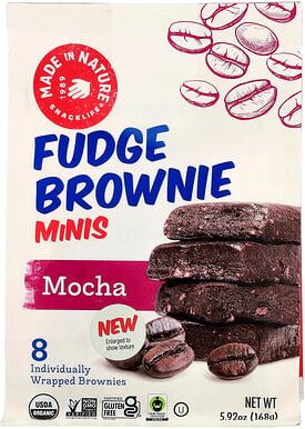 Made in Nature, Fudge Brownie Minis, Mokka, 8 einzeln verpackte Brownies, 168 g (5,92 oz.)