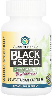 Amazing Herbs, Black Seed, Bitter Melon, Schwarzkümmel, Bittermelone, 60 pflanzliche Kapseln
