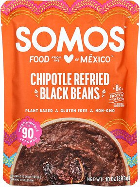Somos, Chipotle Refried Black Beans, Chipotle-Refried-Schwarze-Bohnen, mittel, 283 g (10 oz.)