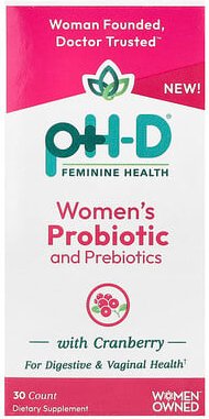 pH-D Feminine Health, Women's Probiotic and Prebiotics With Cranberry, Probiotika und Präbiotika für Frauen mit Cranberr...
