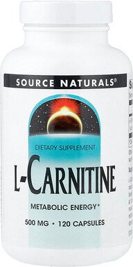Source Naturals, L-Carnitin, 500 mg, 120 Kapseln
