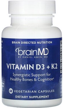 BrainMD, Vitamin D3 + K2, 60 vegetarische Kapseln