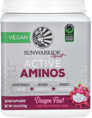 Sunwarrior, Sport, Active Aminos, aktive Aminosäuren, Drachenfrucht, 570 g (1,25 lbs.)