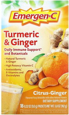Thumbnail - Emergen-C, Kurkuma und Ingwer, Zitrus-Ingwer, 18 Päckchen, je 9 g (0,32 oz.)