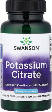 Swanson, Potassium Citrate, Kaliumcitrat, 99 mg, 120 vegane Kapseln