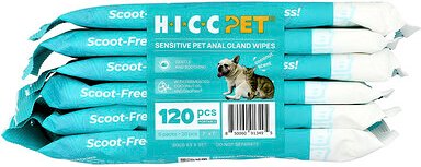 HICC Pet, Sensitive Pet Anal Drüse Wipes, empfindliche Analdrüsen-Tücher für Hunde und Katzen, Kokosnuss, 6 Packungen, j...