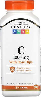 Thumbnail - 21st Century, Vitamin C with Rose Hips, Vitamin C mit Hagebutte, 1.000 mg, 110 Tabletten