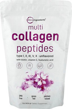 Micro Ingredients, Multi Collagen Peptides, Multi-Kollagen-Peptide, geschmacksneutral, 454 g (1 lb.)