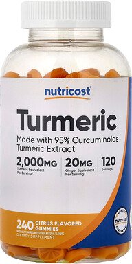 Thumbnail - Nutricost, Kurkuma, Zitrus, 240 Fruchtgummis